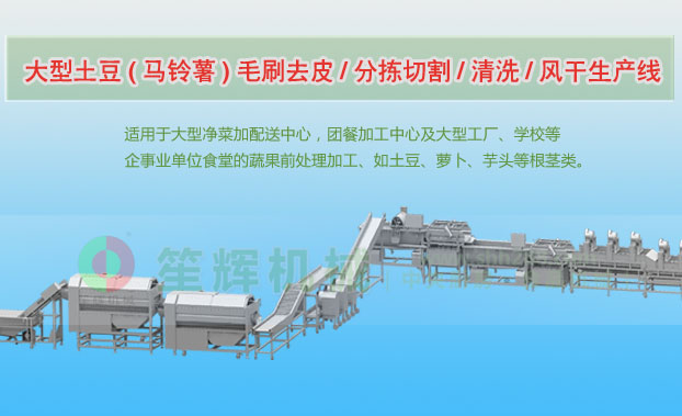 西乡塘连续式土豆去皮清洗切割风干生产线